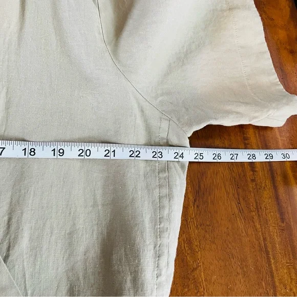 NWT Everlane European Flax Linen Wide Leg Wrap Khaki Tone Belted Jumpsuit Summer - Picture 9 of 13